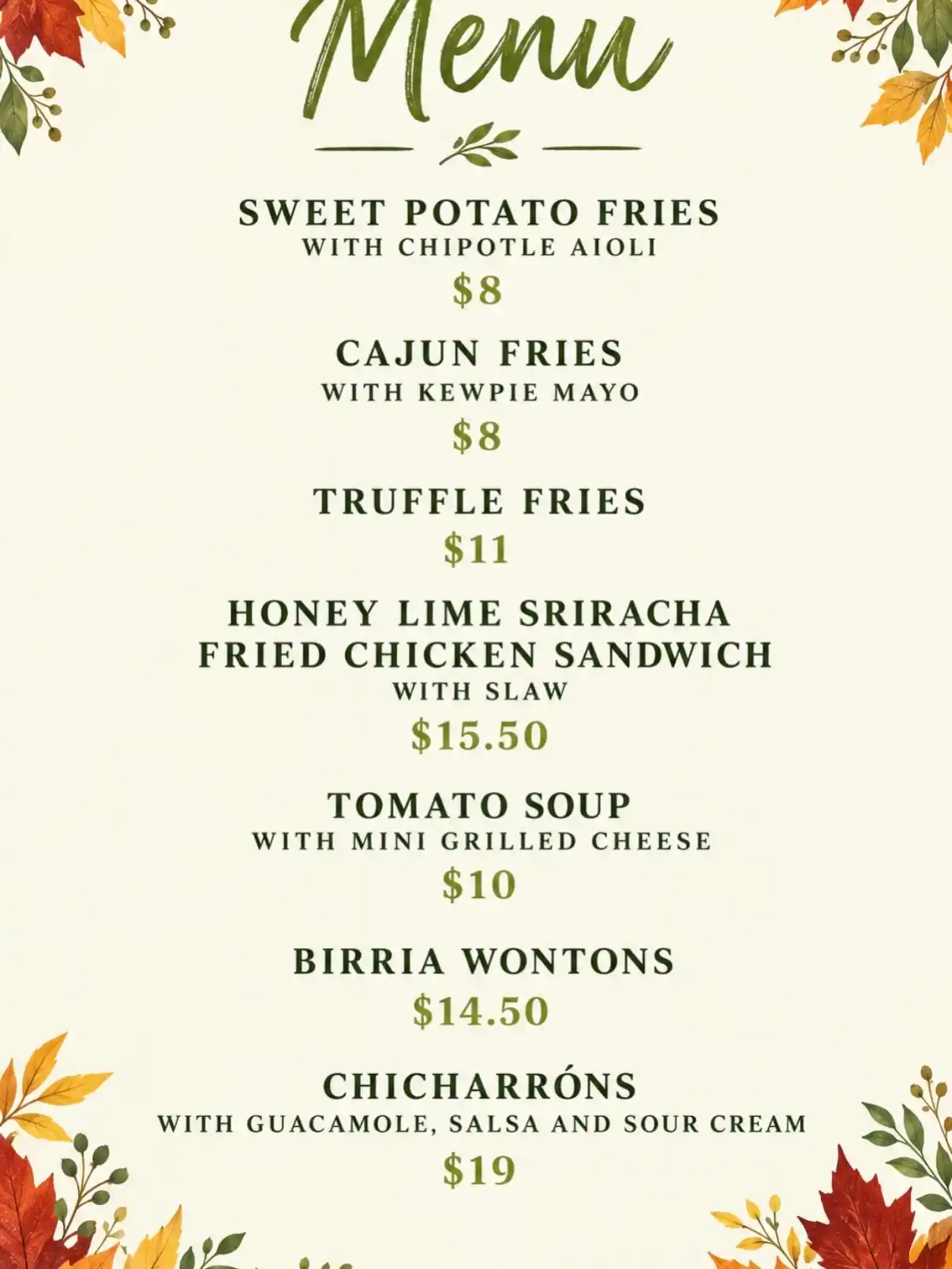 menu image