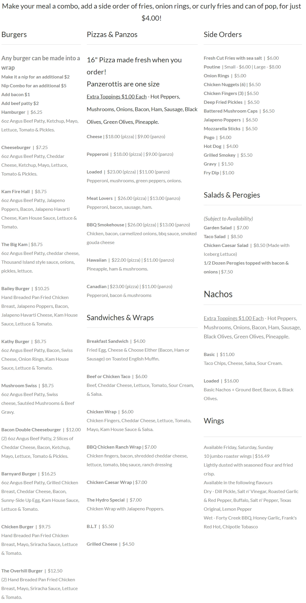 menu image